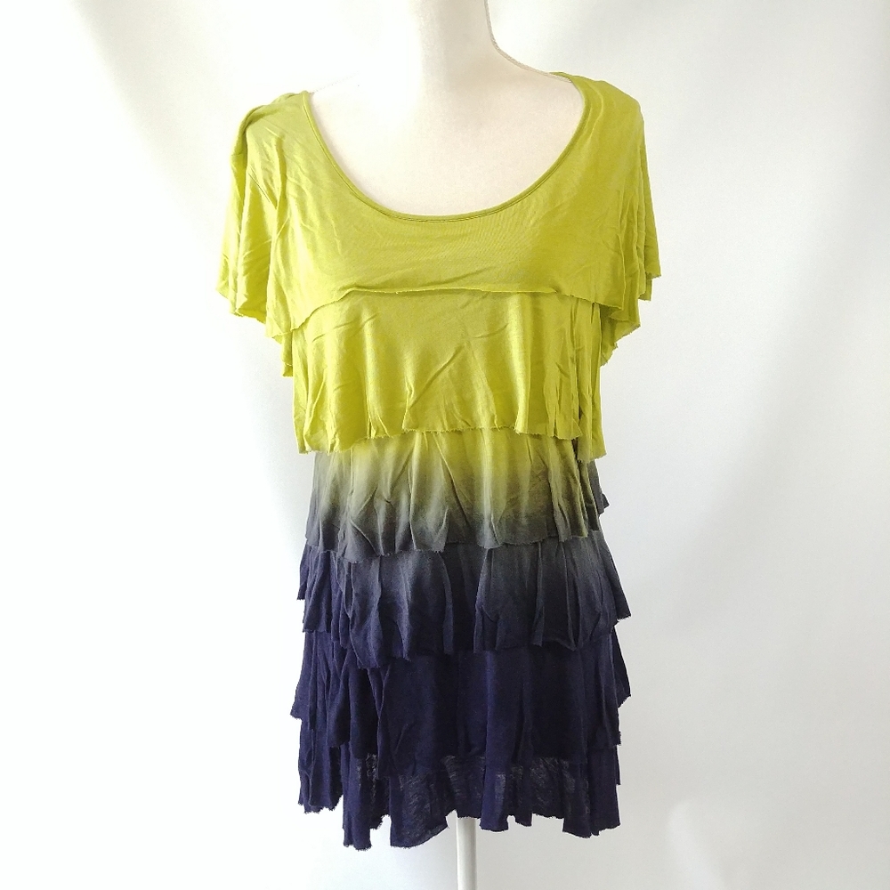 3 for $30 Green Stretch Knit Tiered Top - NWOT